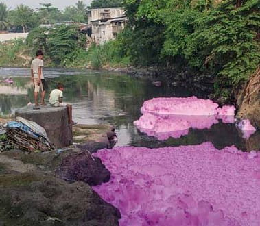 dye in river