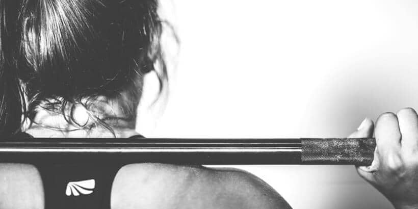 fastercise_girl and weight banner_bannersnack girl with bar on shoulders