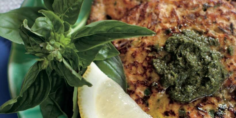 healyourgut-salmoncakes-banner salmon cakes with lemon pesto