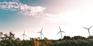 four wind turbines