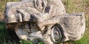 stone face cut in half