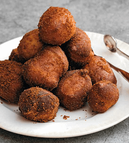 Doughnut Holes, Breakfast Cake & Tahini Yogurt with Contemporary Fruit